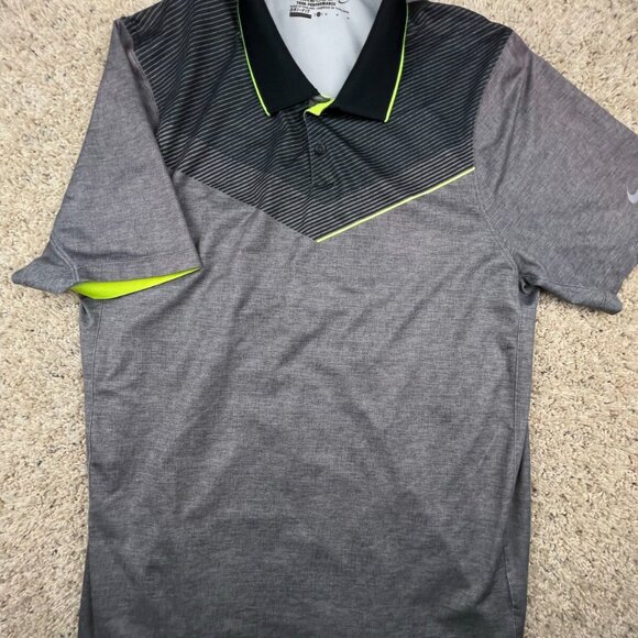 Nike Golf Tour Performance Polo Shirt Adult Mens Medium Gray Green Short Sleeve - Picture 2 of 12